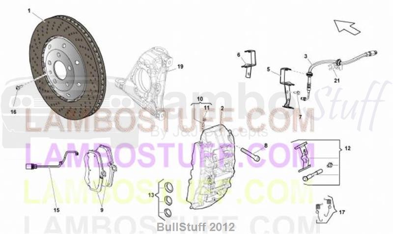2014 Lamborghini GALLARDO LP 560-4 COUPE FL II EUROPE FRONT BRAKES DISCS CCB (615.03.00)